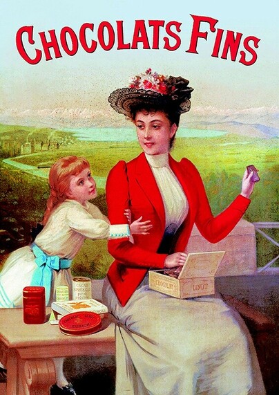 Old poster ad for Lindt chocolate