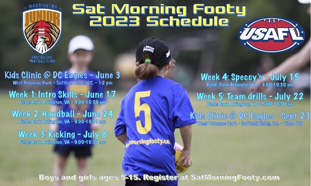 Saturday Morning Footy 2023 schedule